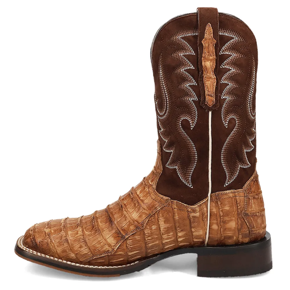 Leon Caiman Embroidered Square Toe Cowboy Boots