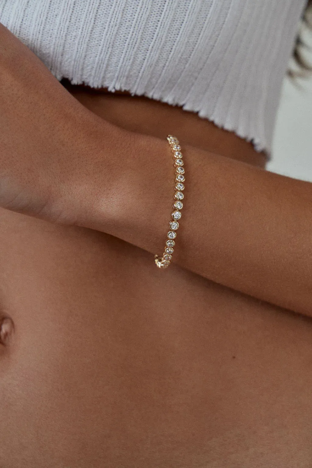 Lili Claspe Reese Tennis Bracelet - Gold