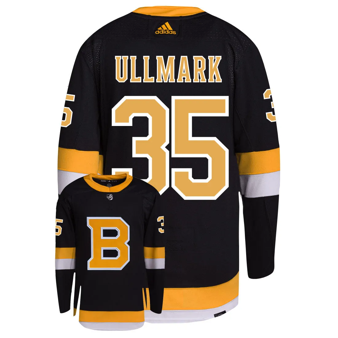 Linus Ullmark Boston Bruins Adidas Primegreen Authentic NHL Hockey Jersey     