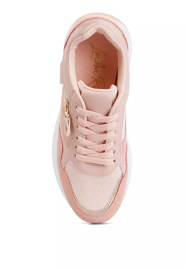 London Rag Pink Chain Embellished Chunky Sneakers