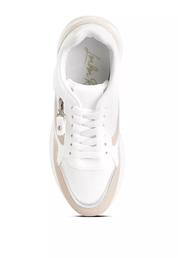 London Rag White Chain Embellished Chunky Sneakers