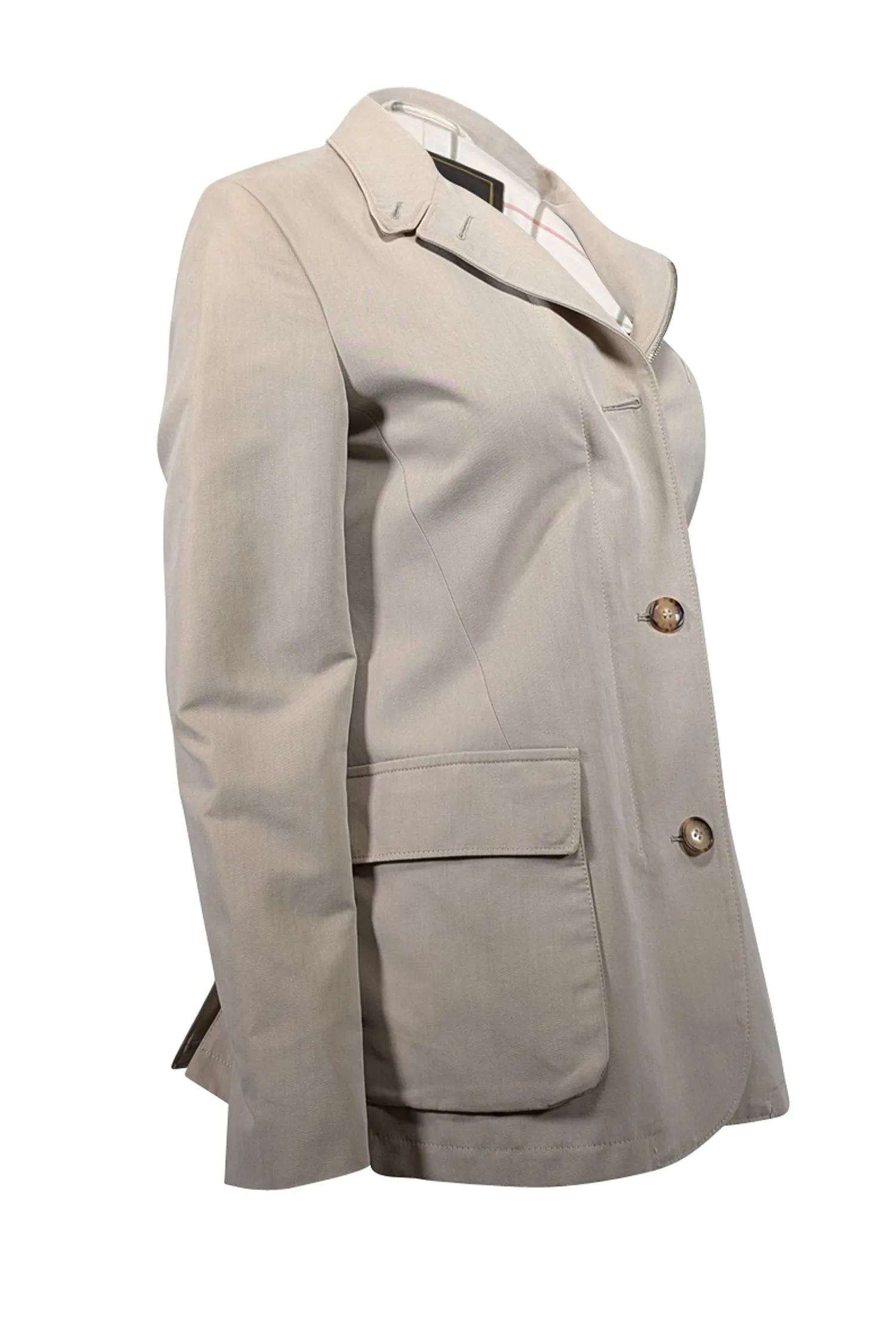 Loro Piana - Beige Cotton Blend Zipper front Jacket Sz 6