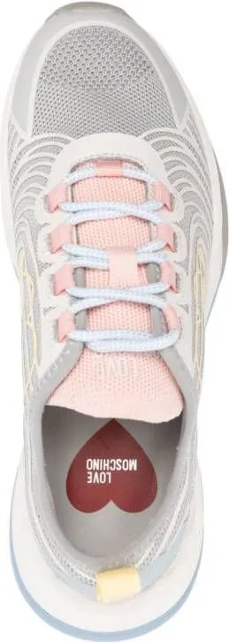 Love Moschino logo-patch panelled sneakers Grey