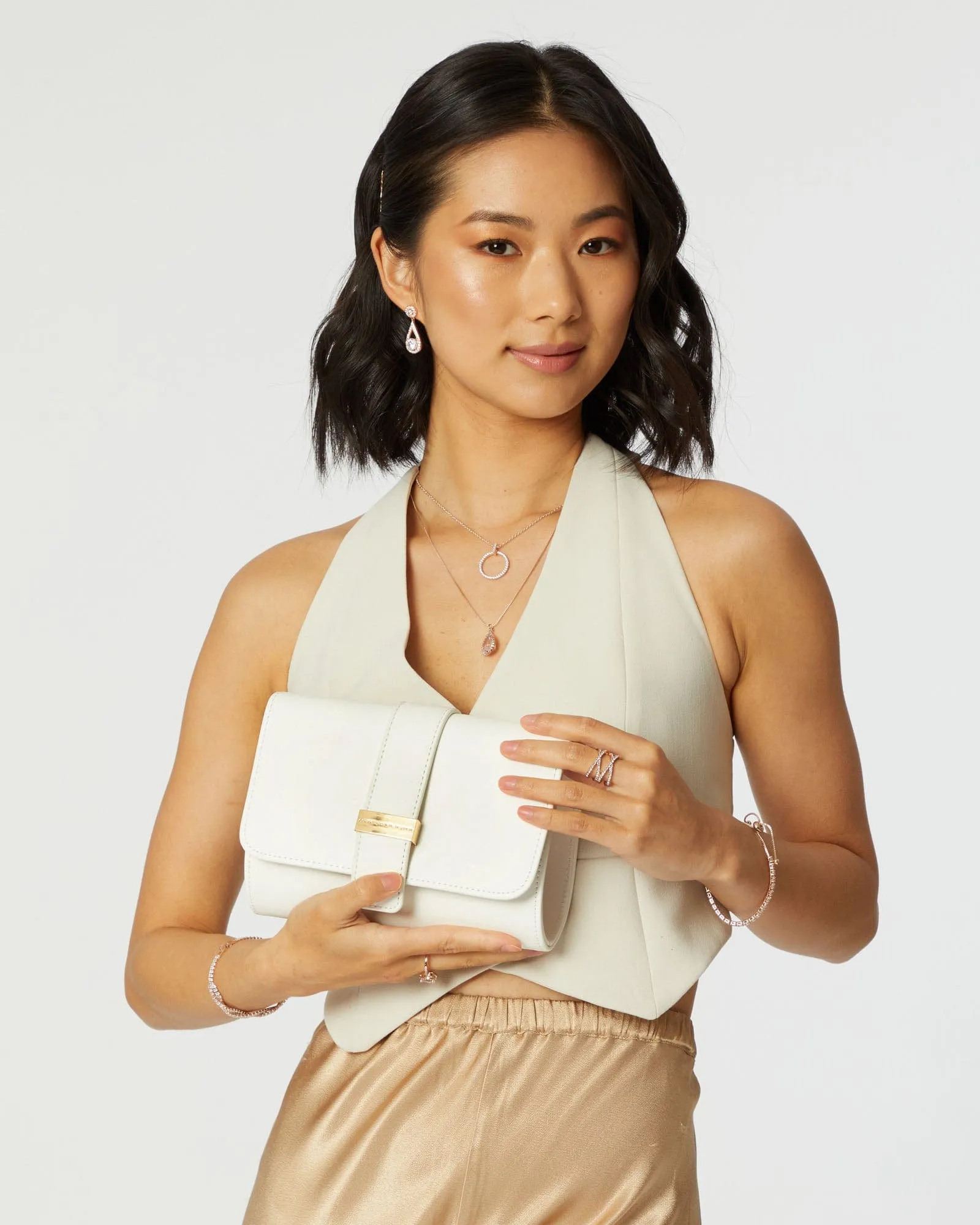 Lulu White Clutch Bag