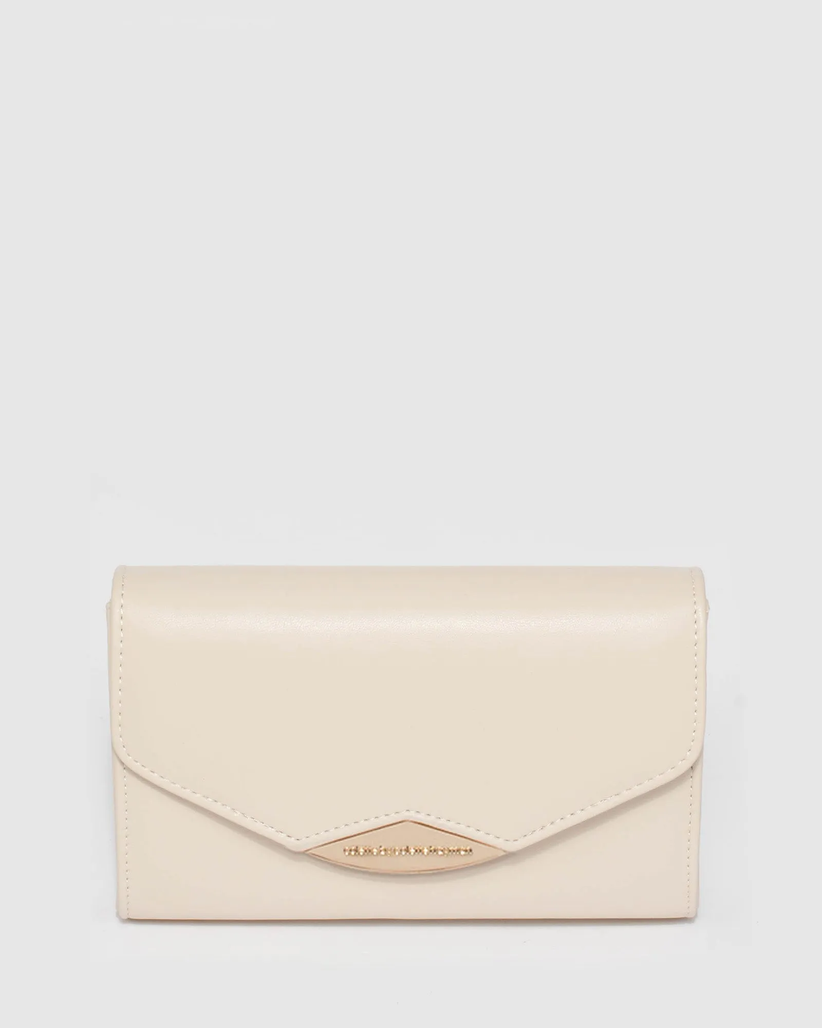 Madi Envelope Ivory Clutch Bag