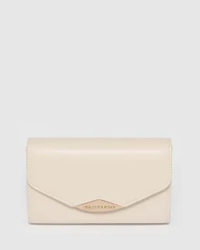 Madi Envelope Ivory Clutch Bag