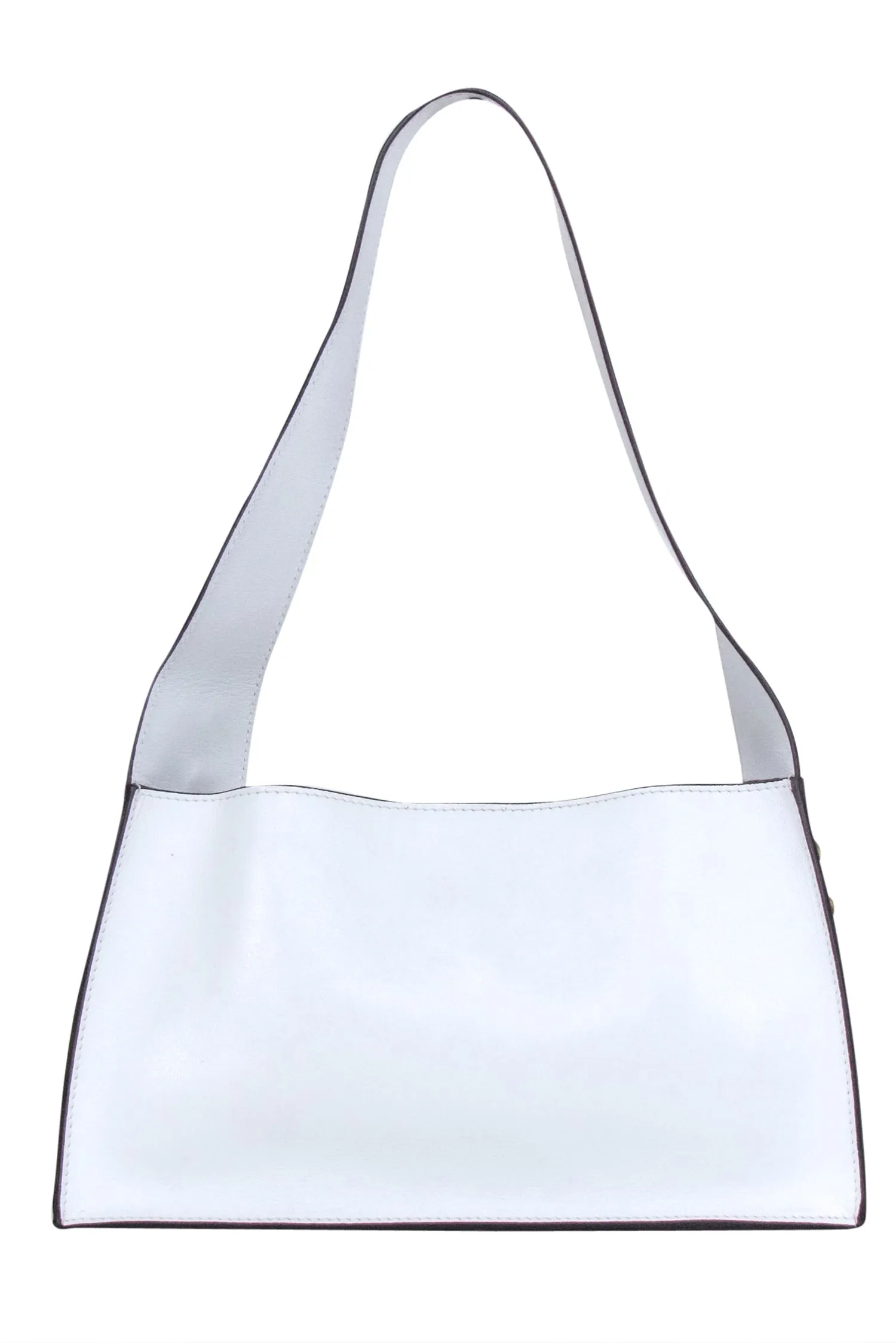 Manu Atelier - White Calf Leather Kesme Shoulder Bag