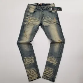 Men's Copper Rivet Jeans With Rips