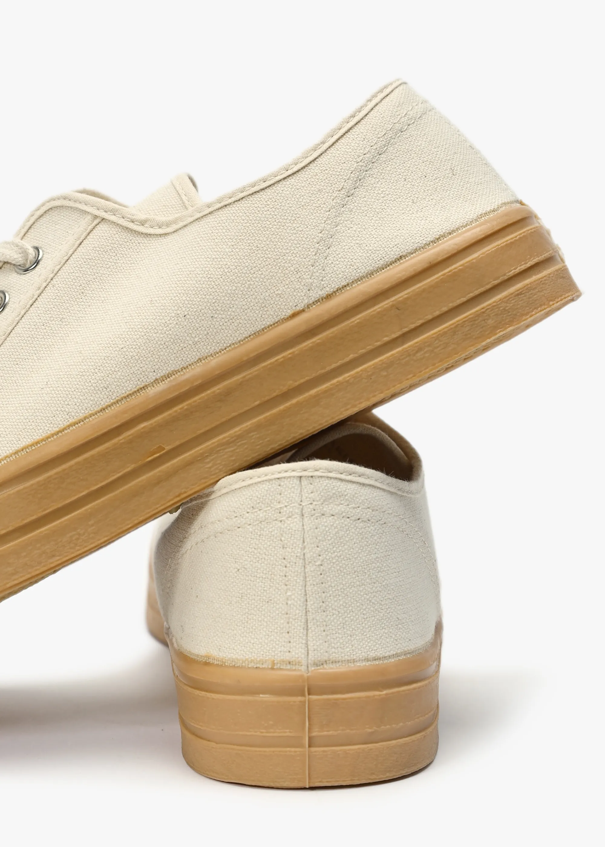 Men’s Military Gum Sole Off White Low-Top Trainers