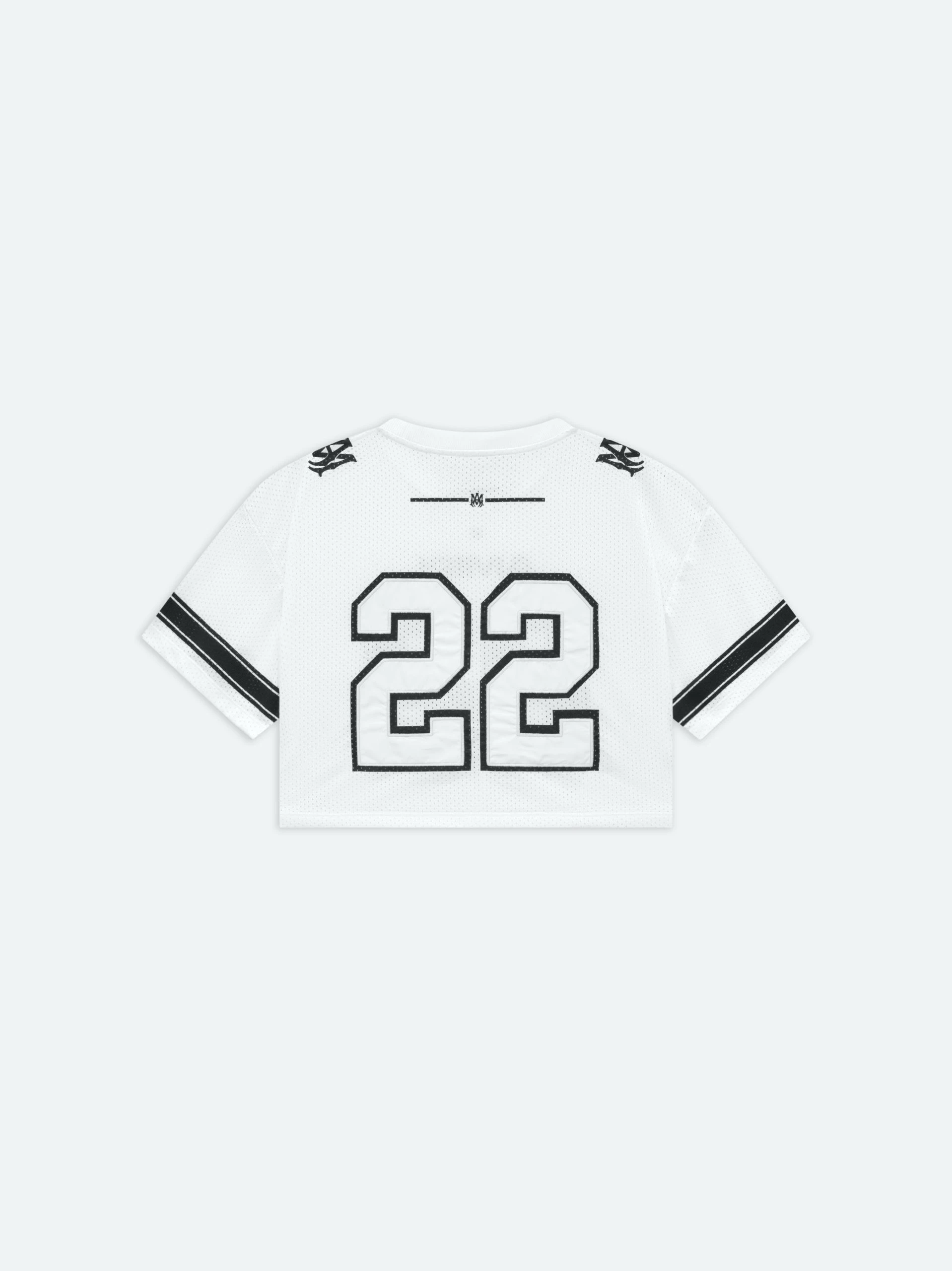 --Mesh Crop Football White Jersey-