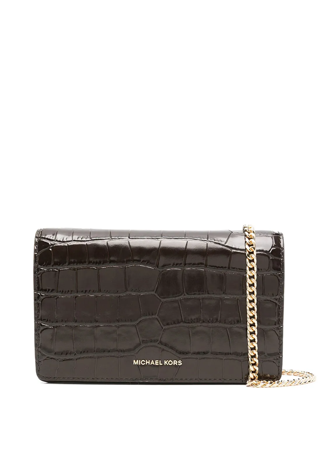 MICHAEL Michael Kors Jet Set Crocodile Embossed Crossbody Bag, Chocolate Brown