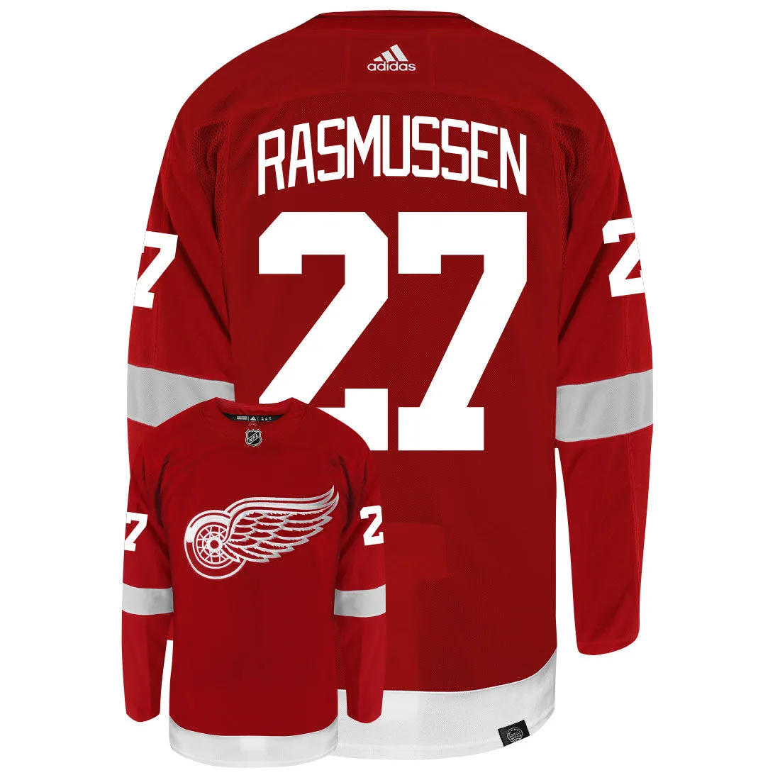 Michael Rasmussen Detroit Red Wings Adidas Primegreen Authentic NHL Hockey Jersey     