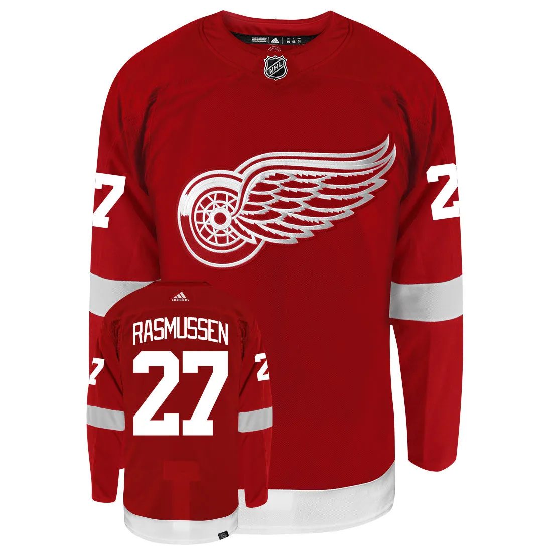 Michael Rasmussen Detroit Red Wings Adidas Primegreen Authentic NHL Hockey Jersey     