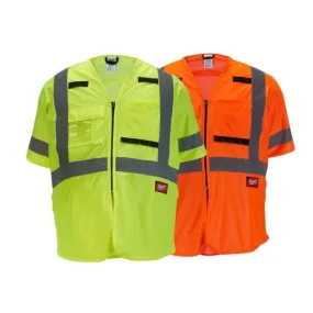 Milwaukee Tools ANSI Class 3 10 Pocket Safety Vest Hi-Vis Orange 48-73-514O