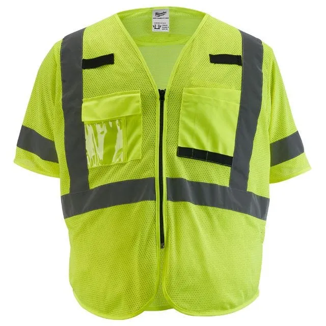 Milwaukee Tools ANSI Class 3 Mesh Safety Vest Hi-Vis Yellow 48-73-513Y