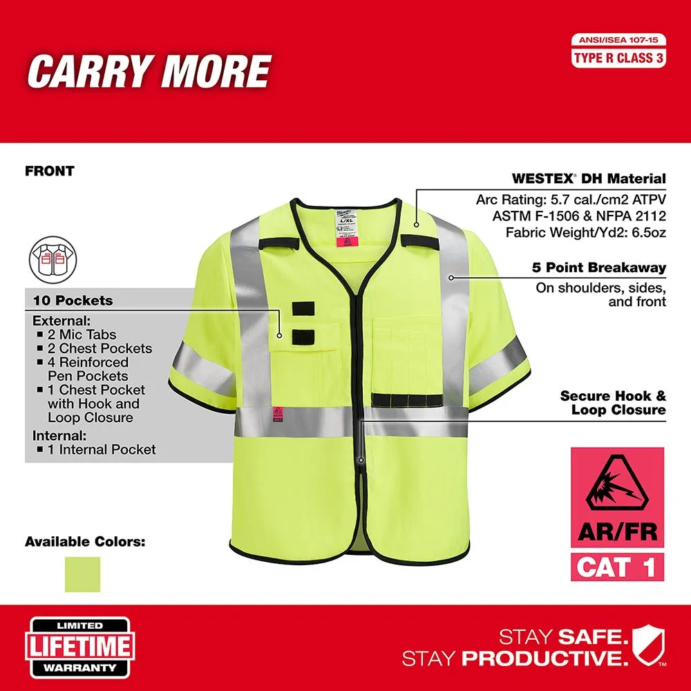 Milwaukee Tools AR/FR Cat. 1 Class 3 Safety Vest High Vis 48-73-532