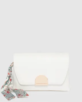 Miranda Scarf White Clutch Bag