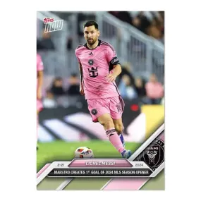 MLS Soccer 2024 Topps Now Lionel Messi #1 (Maestro Creates 1st Goal of 2024 Season Opener)