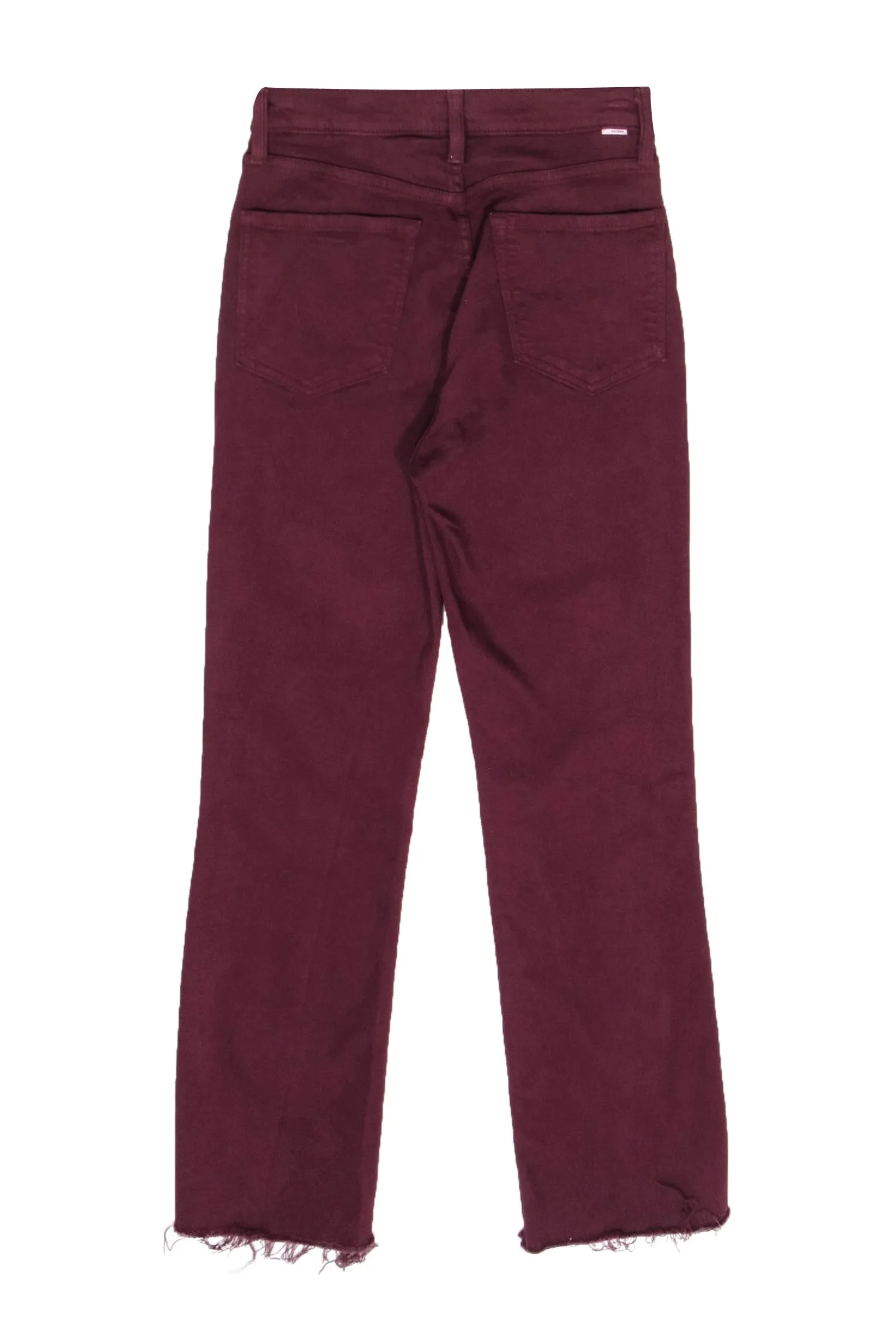 Mother - Maroon Straight Leg Jeans w/ Frayed Hem Sz 4