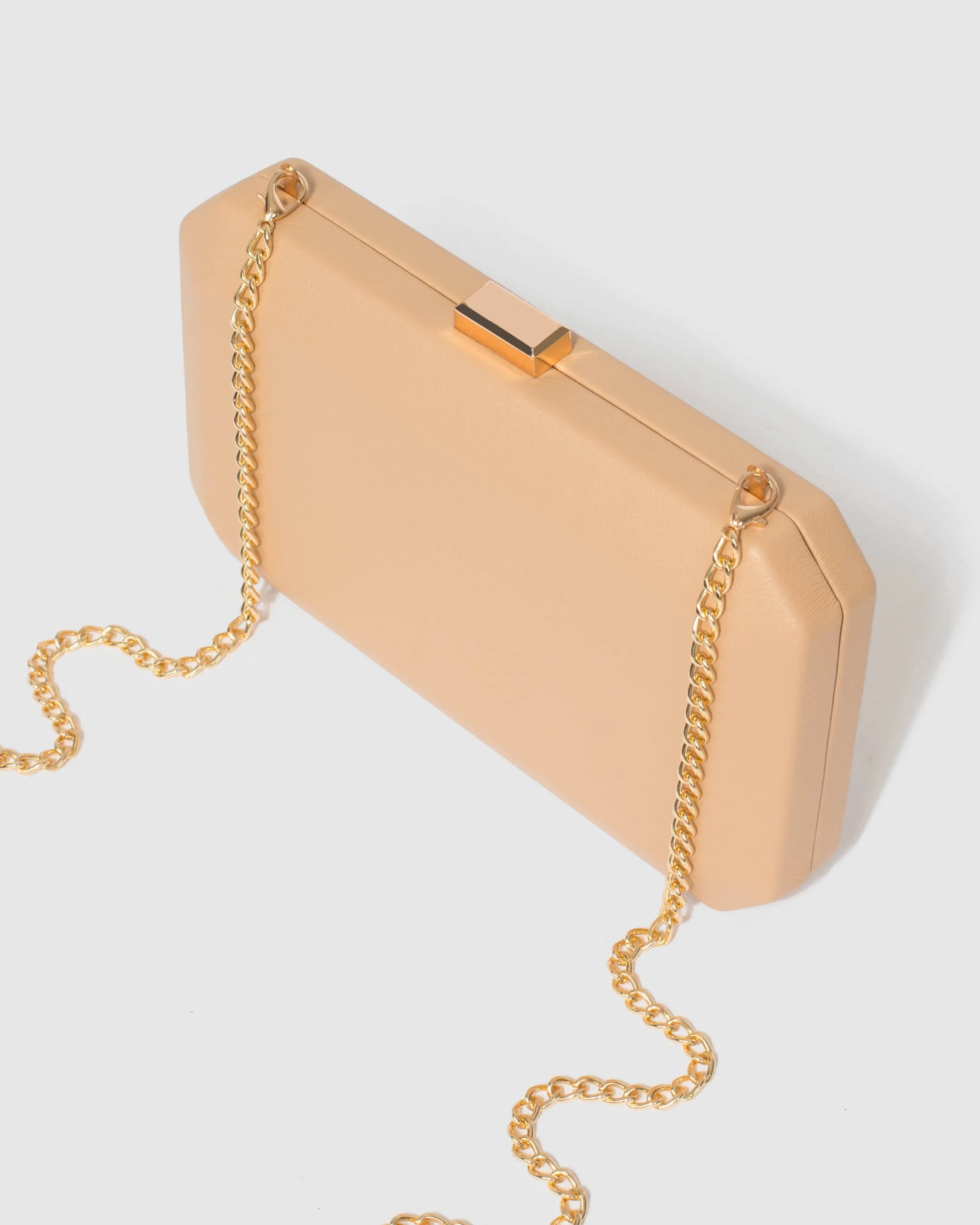 Natural Bonita Hardcase Clutch Bag