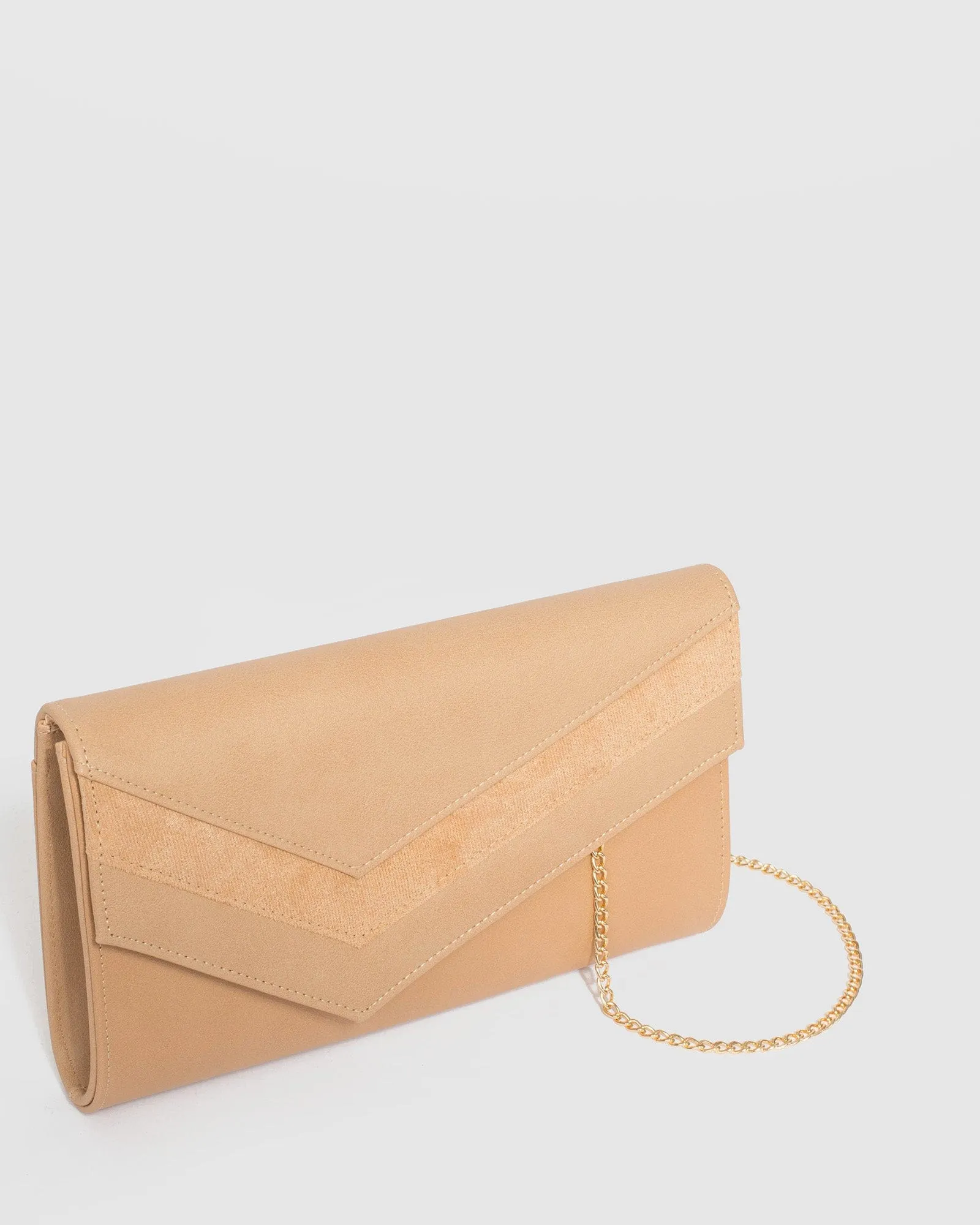 Natural Mila Arrow Clutch Bag