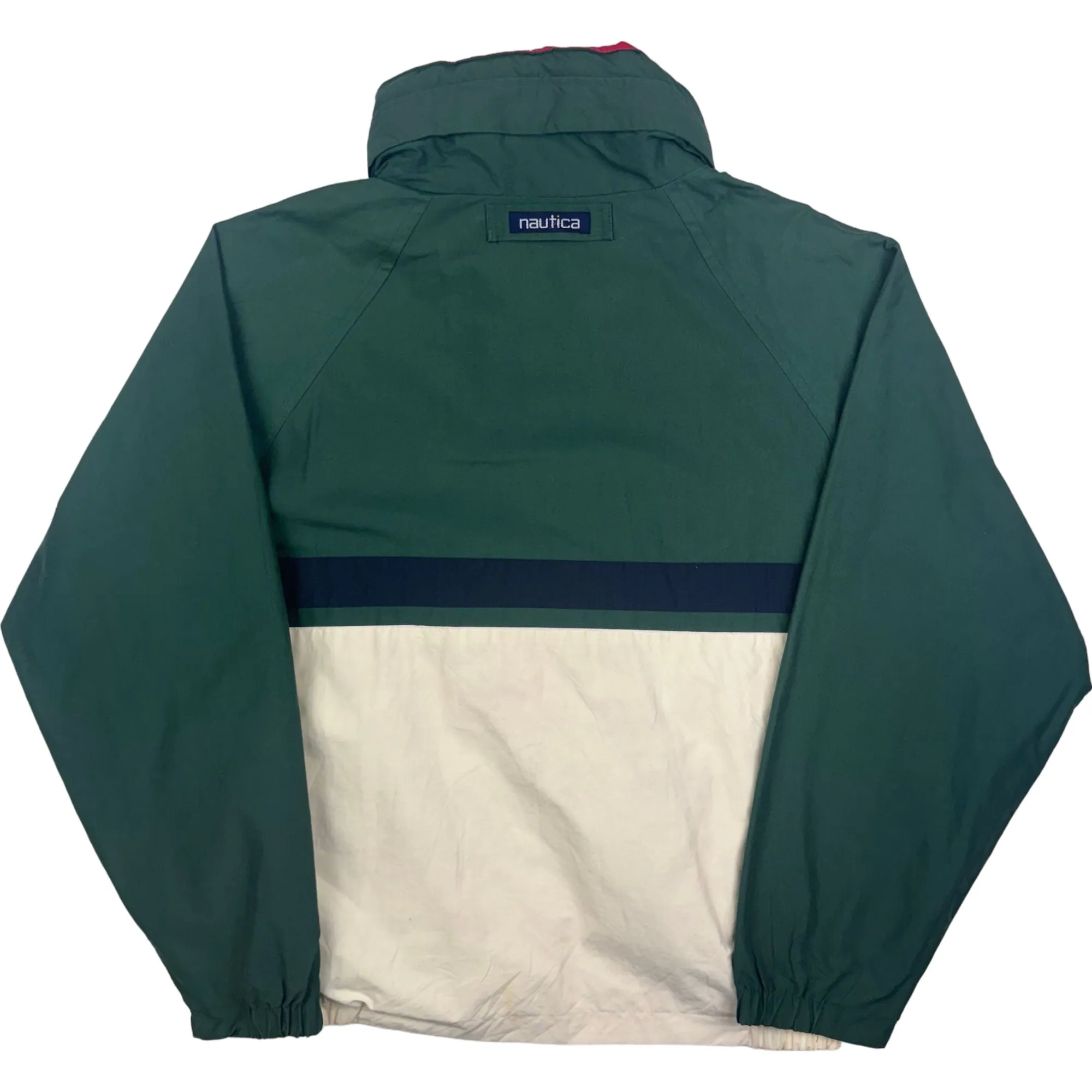 Nautica 90's Reversible Sailing Pullover Jacket Large Red Green