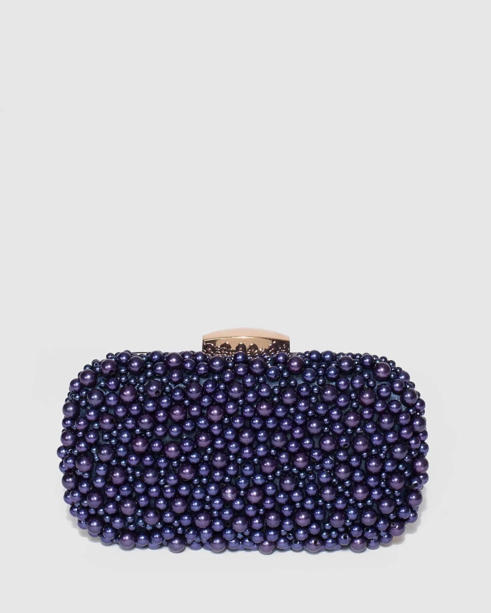 Navy Blue Sarah Beaded Clutch Bag