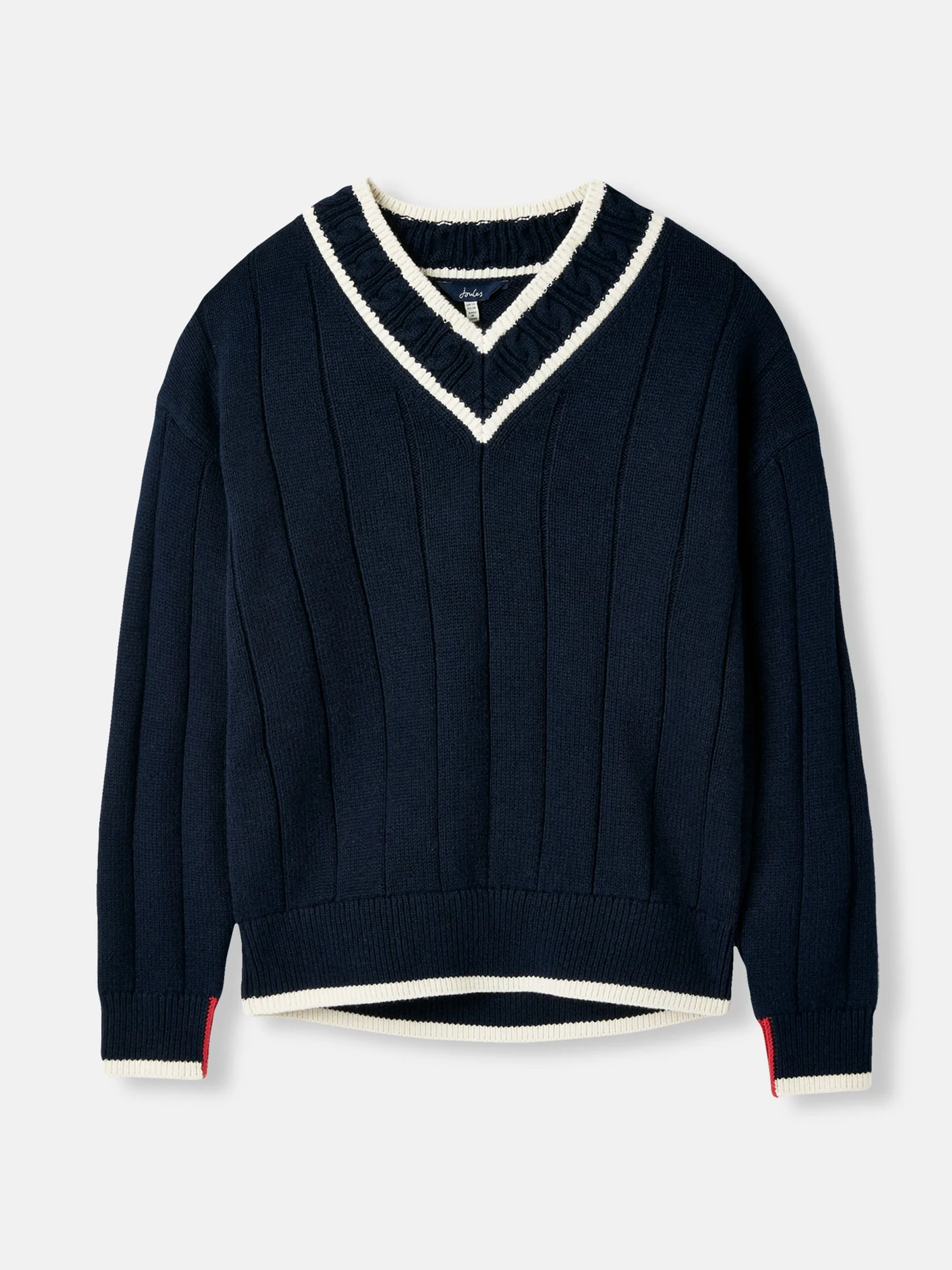 Navy Blue V-Neck Cricket Jumper