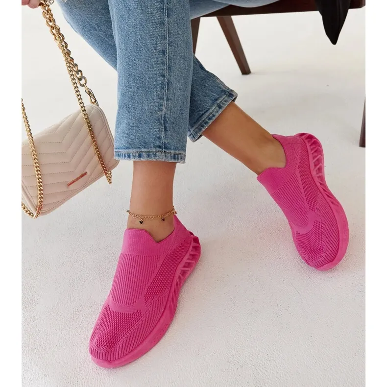 Neda's dark pink sports sneakers