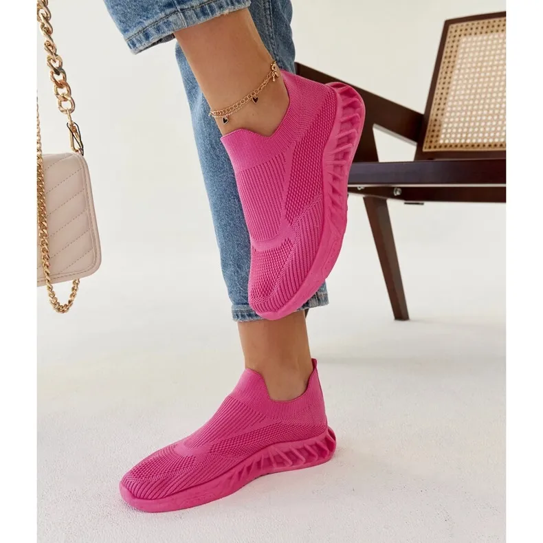 Neda's dark pink sports sneakers