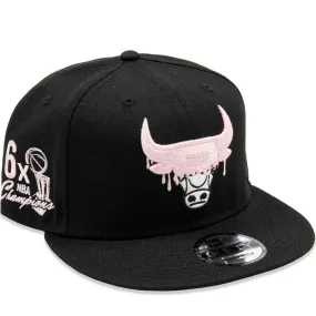 New Era Chicago Bulls 9FIFTY NBA Team Drip Baseball Cap - Black