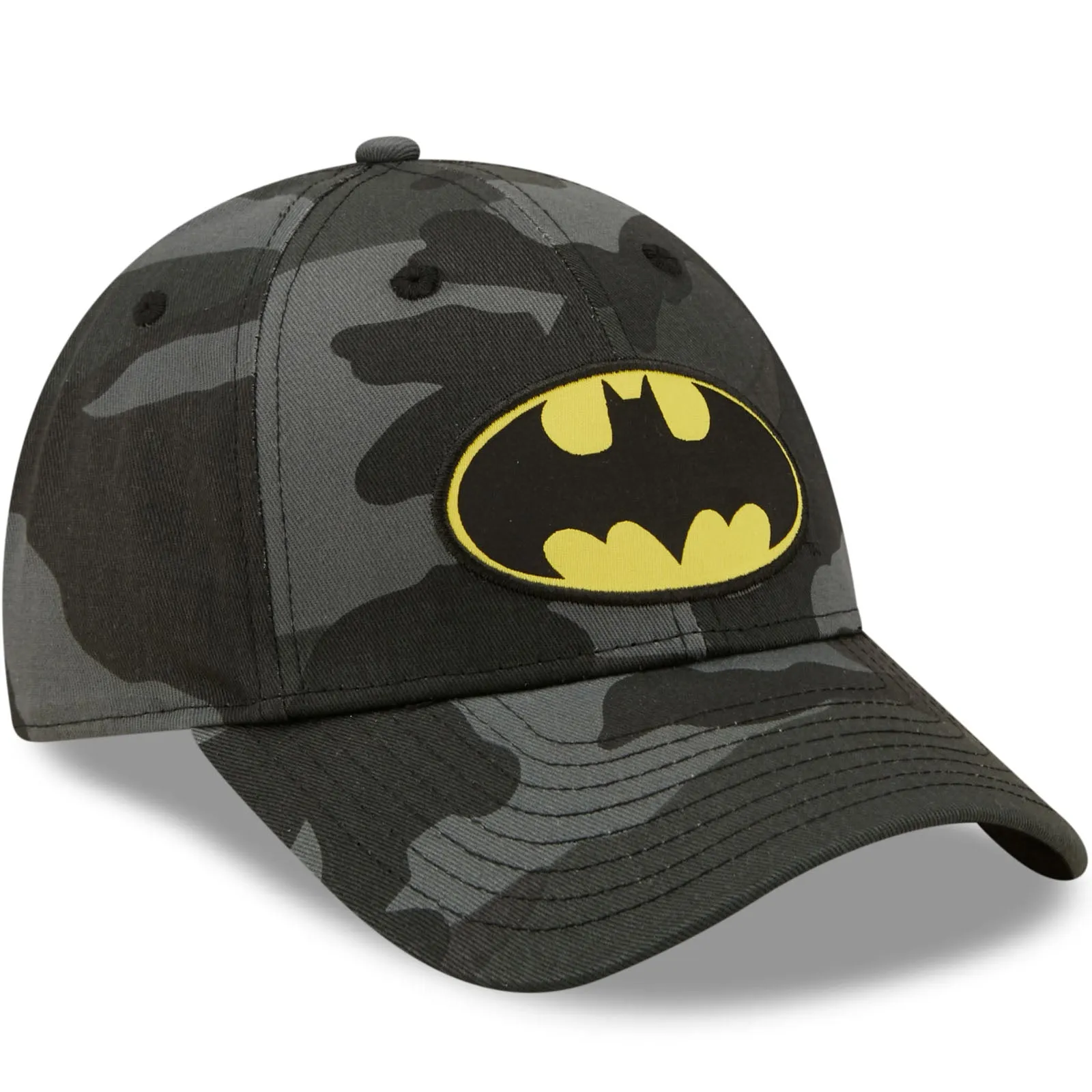 New Era Kids Batman Badge 9FORTY Adjustable Baseball Cap - Grey Camo