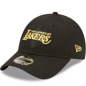 New Era LA Lakers 9FORTY Metallic Baseball Cap  - Black