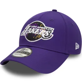 New Era Los Angeles Lakers Print Infill 9FORTY Baseball Cap - Black