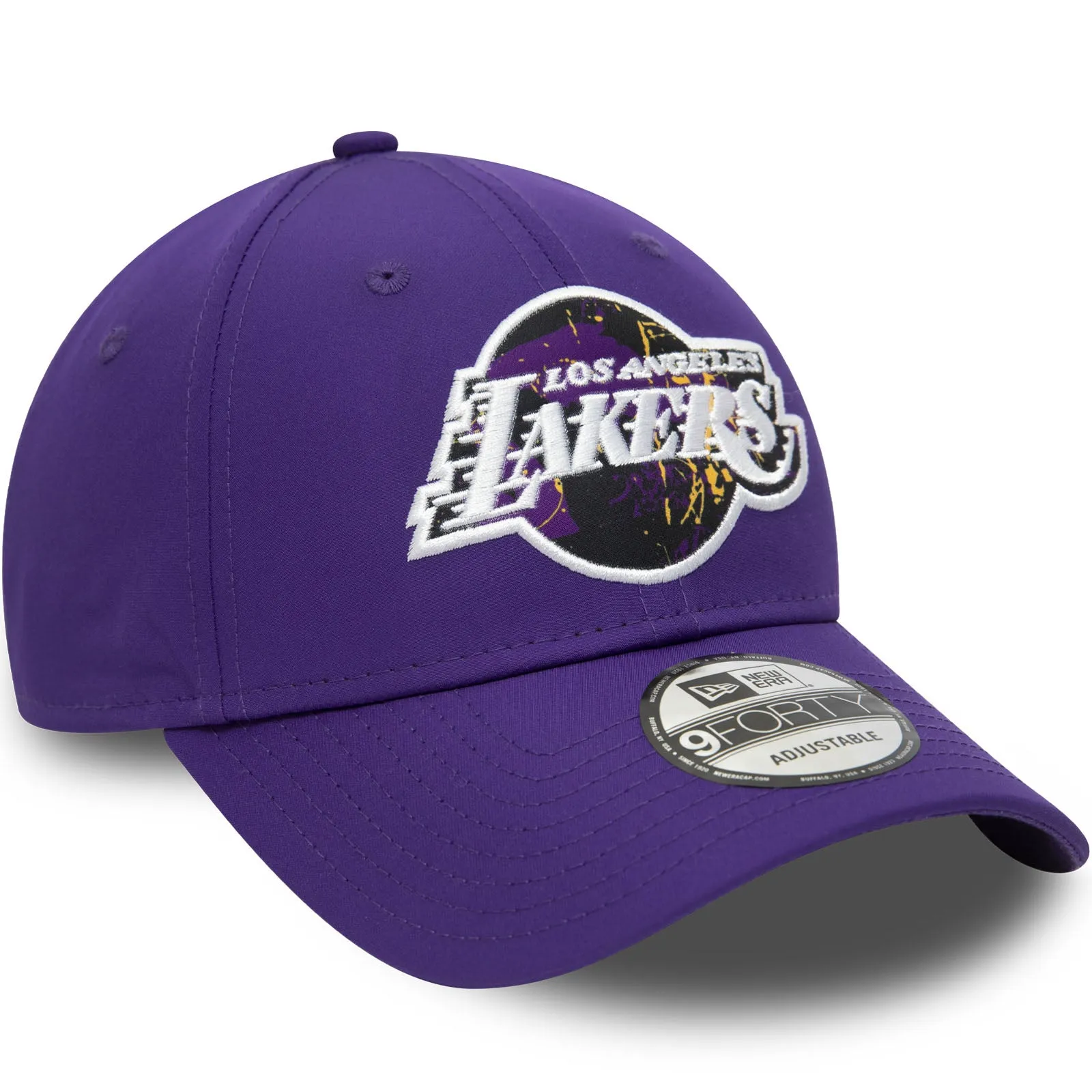 New Era Los Angeles Lakers Print Infill 9FORTY Baseball Cap - Black