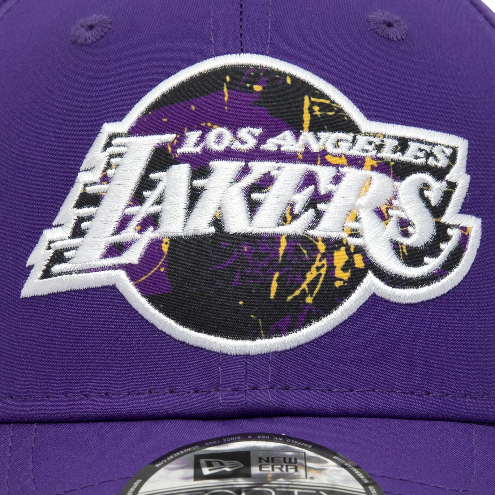 New Era Los Angeles Lakers Print Infill 9FORTY Baseball Cap - Black