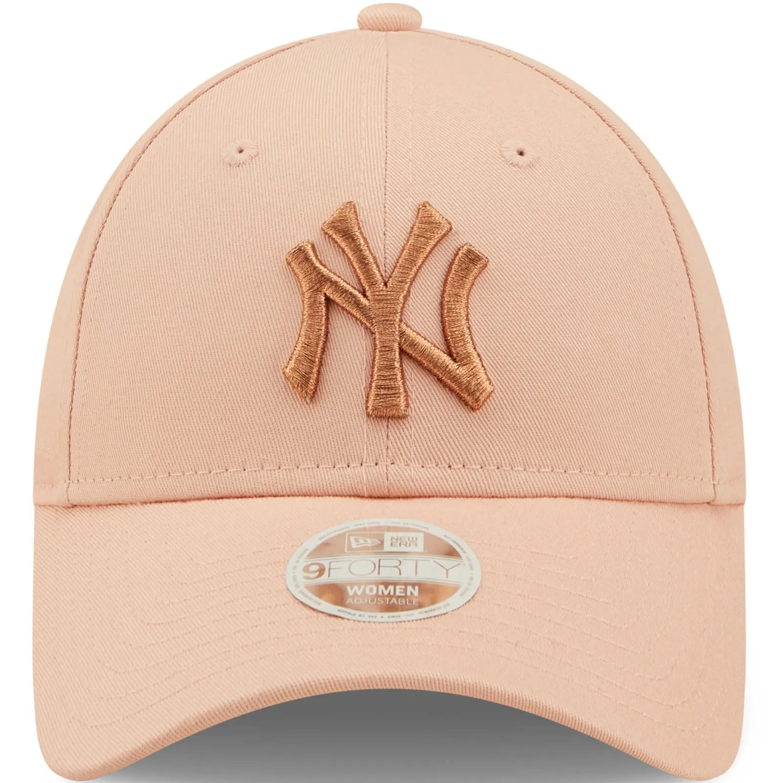 New Era Womens 9FORTY New York Yankees MLB Metallic Logo Baseball Cap - Pink