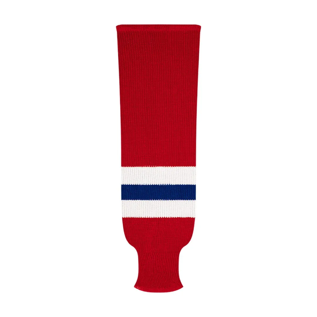 NHL Pattern 9800 Knit Hockey Socks: Montreal Canadiens Red