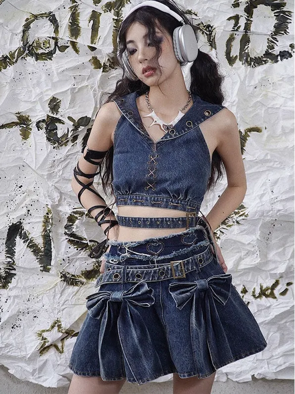 Niche Backless Denim Vest