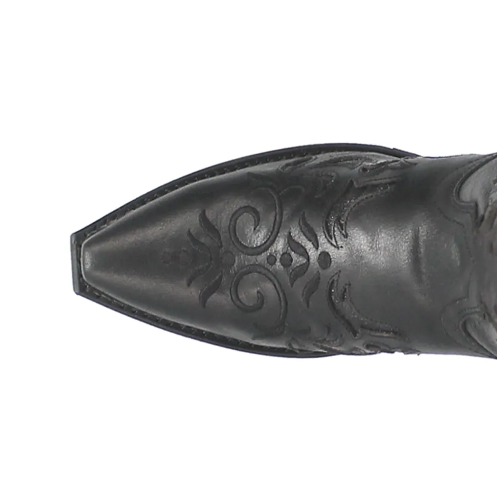 Night Sky Tooled-Inlay Glitter Snip Toe Cowboy Boots