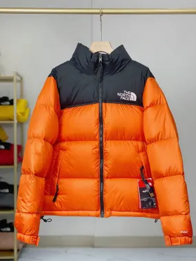 North Face-inspired 1996 Retro Nuptse Orange Black Jacket