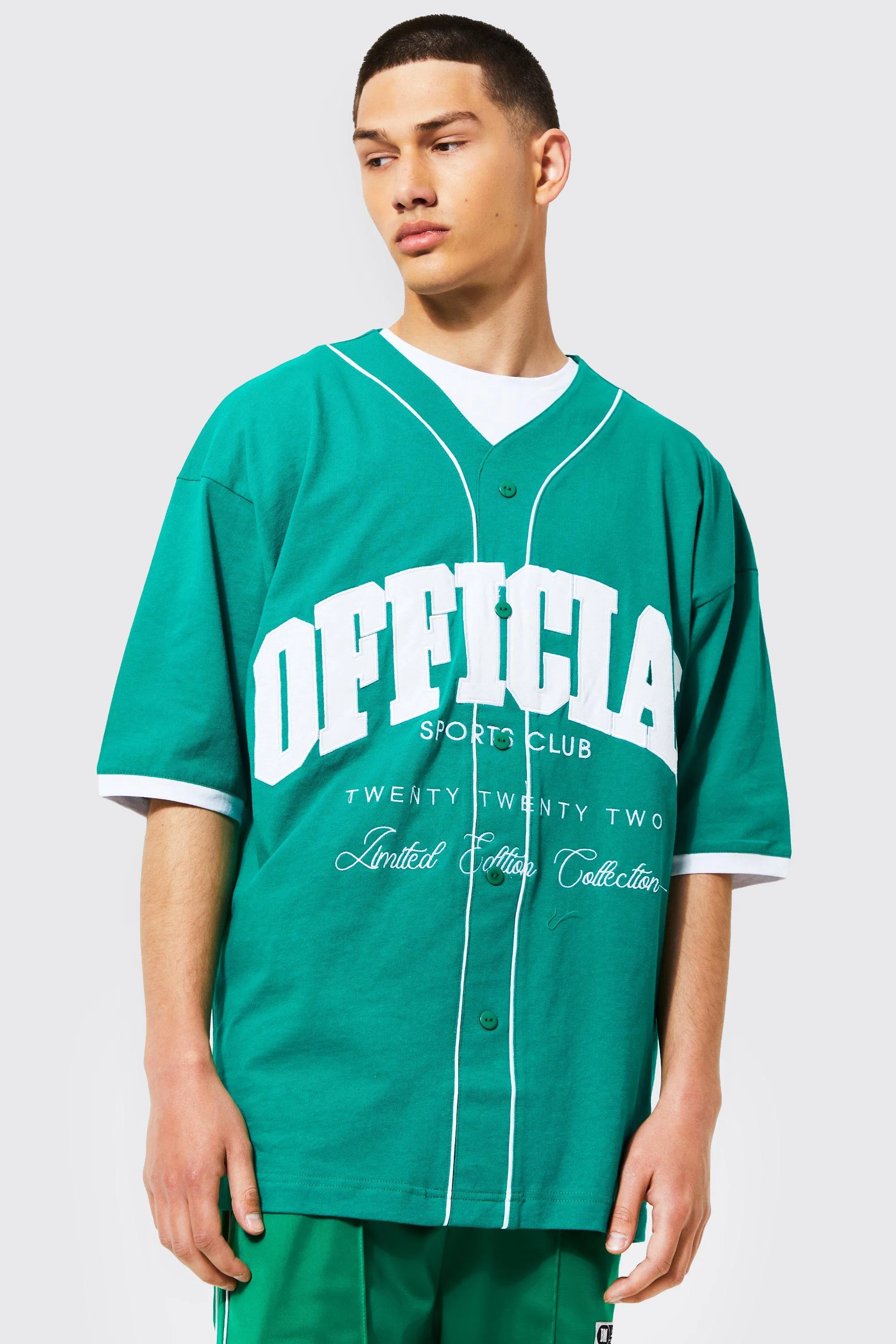 Official Varsity Baseball Top | boohooMAN UK