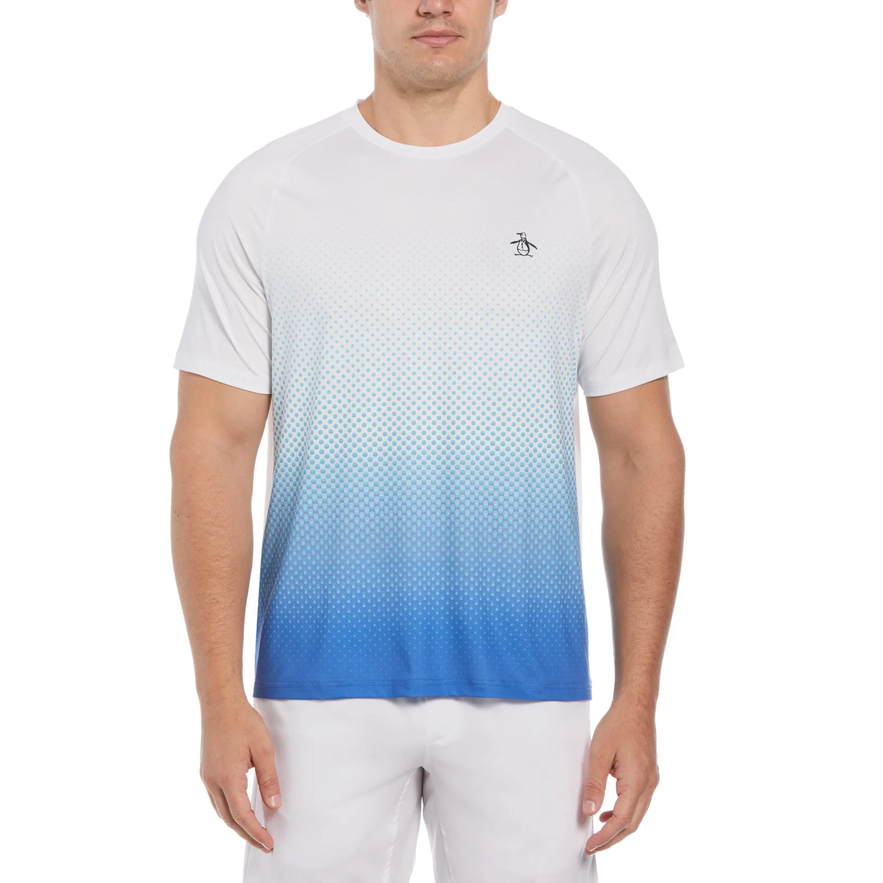 Ombre Tennis Ball Performance Tennis T-Shirt In Bright White