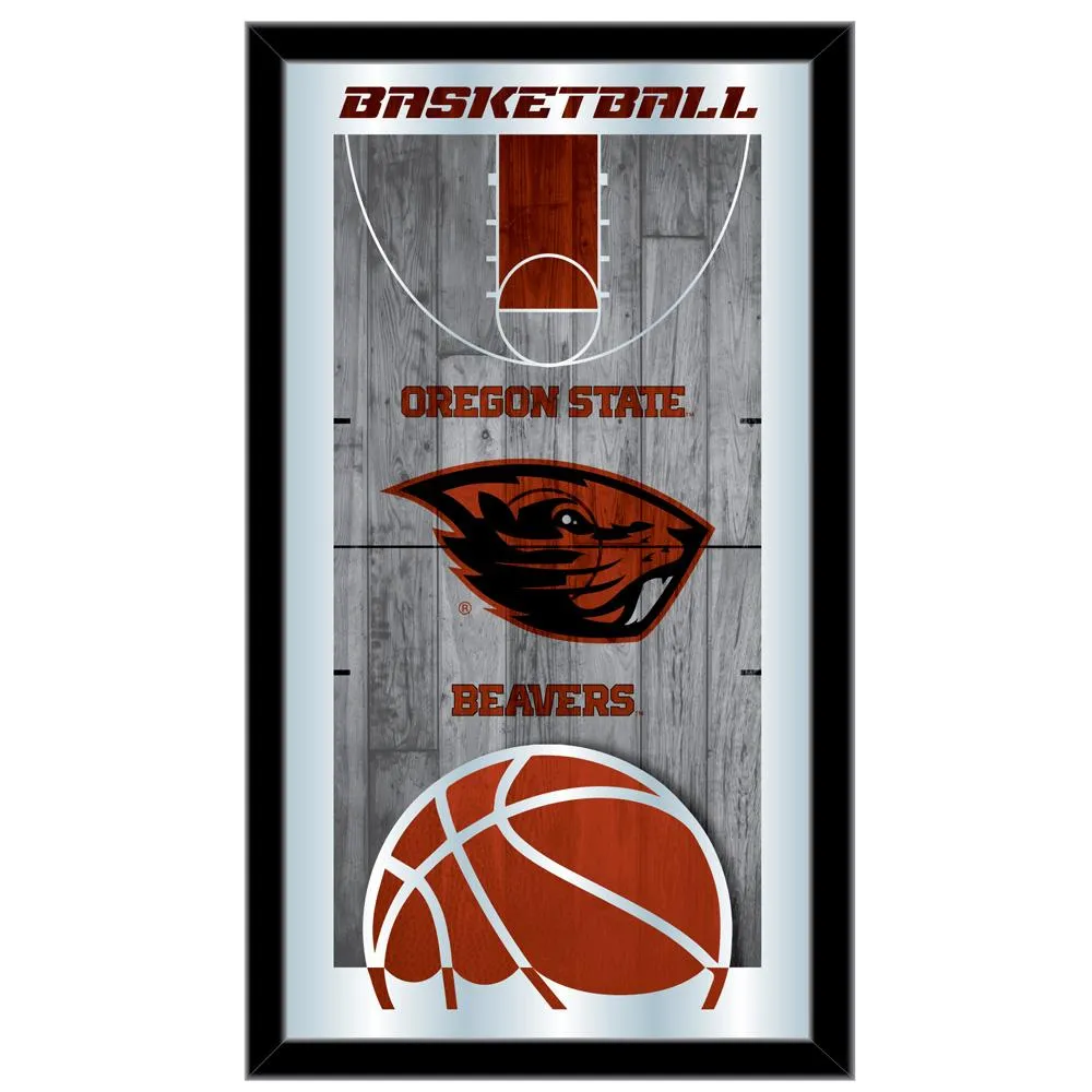 Oregon State Beavers HBS Basketball Framed Hanging Glass Wall Mirror (26x15)