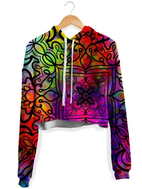 Ornate on Plasma Fleece Crop Hoodie