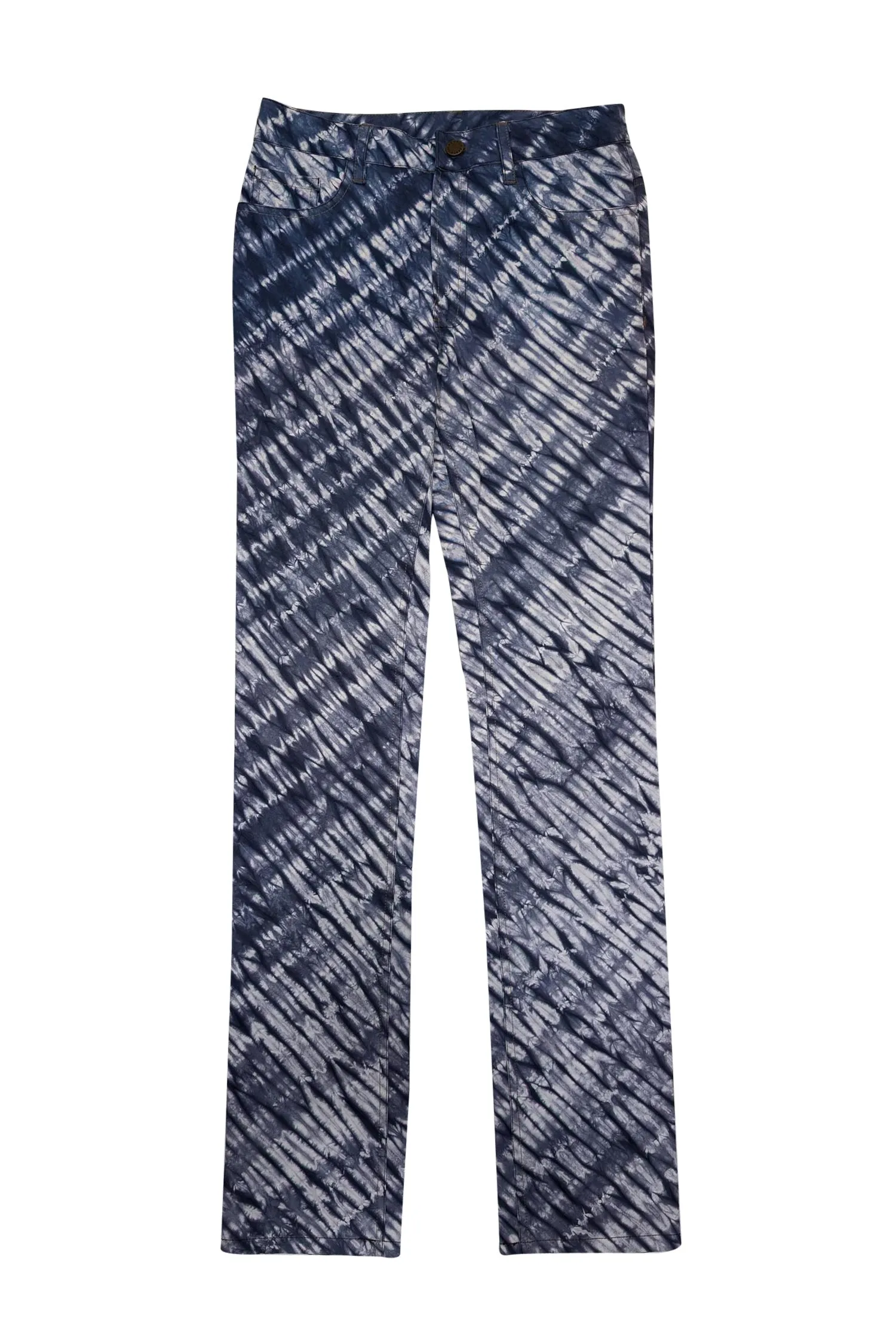 Oscar de la Renta - Navy & White Tie Dye Slim Jeans Sz 0