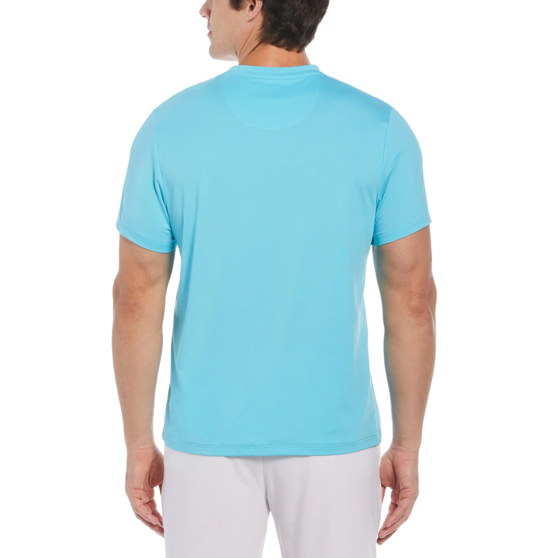 Outlined Pete Performance Tennis T-Shirt In Blue Atoll