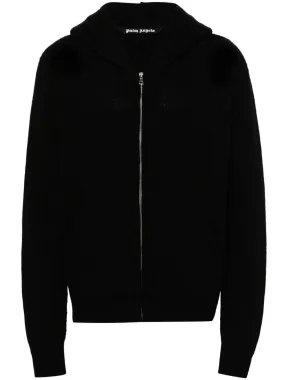 Palm Angels Curved Logo Zip Up Hoodie | Luxury and style at your fingertips