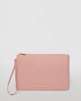 Peach Tasha Wristlet Clutch Bag