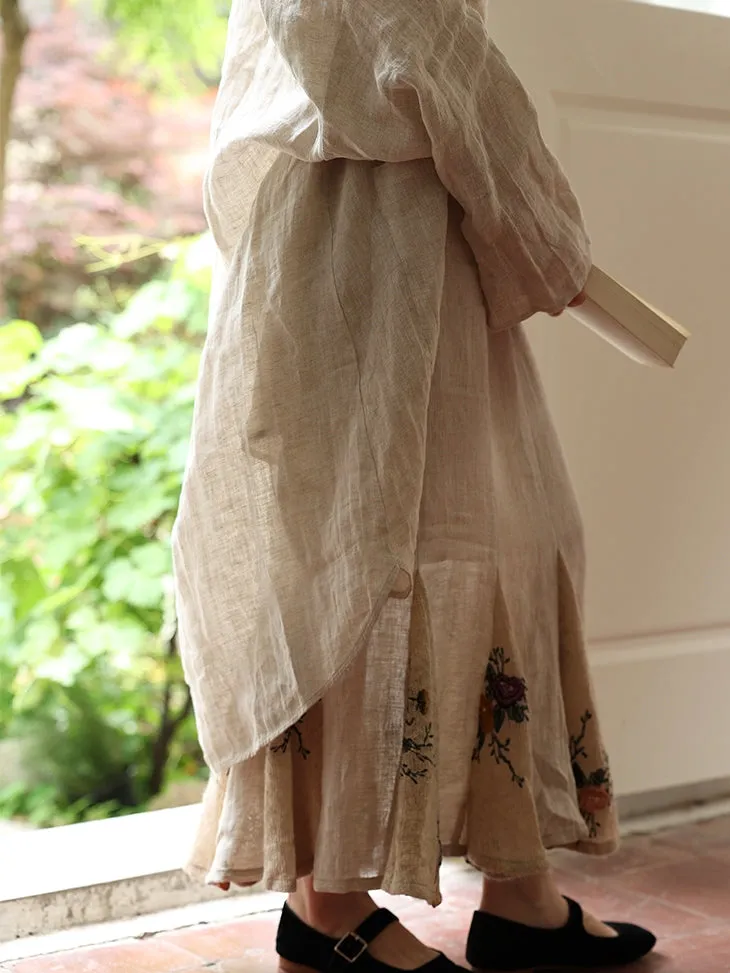 Petal Sheer Long Natural Cardigan